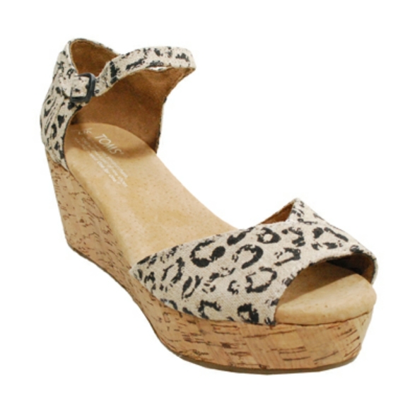 Toms Shoes - Toms Platform Wedge Snow Leopard Burlap